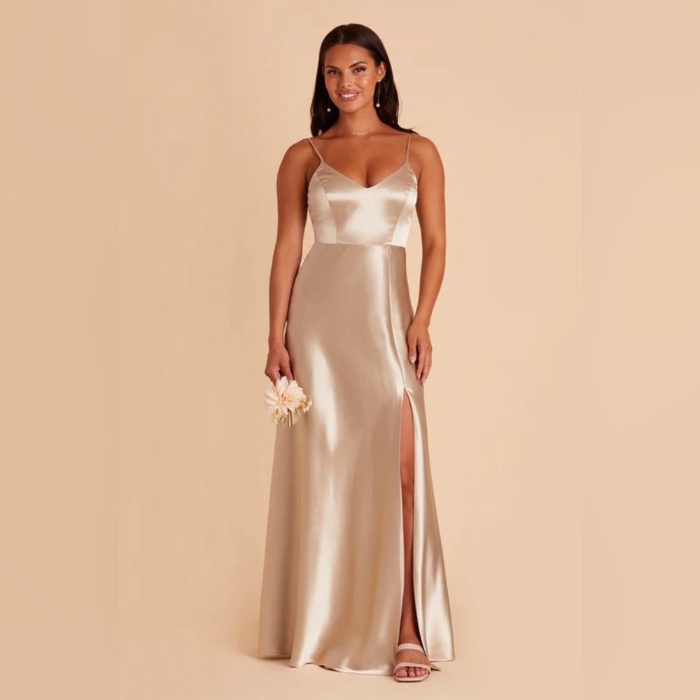BIRDY GREY JAY DRESS SHINY SATIN NEUTRAL CHAMPAGNE